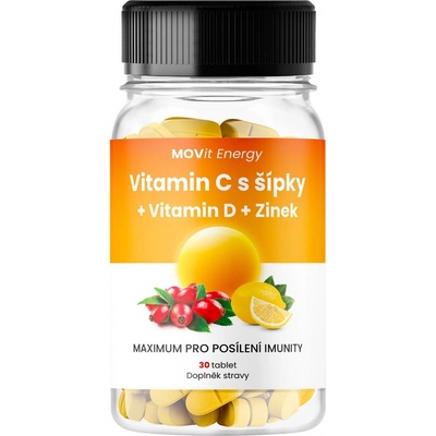 MOVit Vitamin C s šípky+Vitamin D+Zinok 30 tabliet