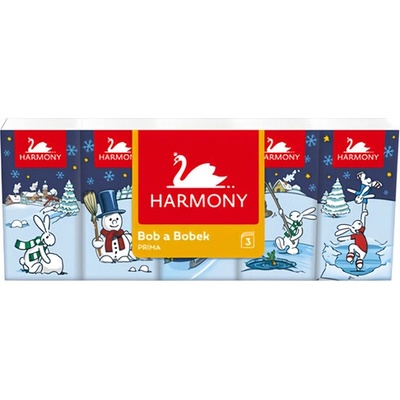 Harmony Bob a Bobek papierové vreckovky 2 vrstvové 10 x 10 ks