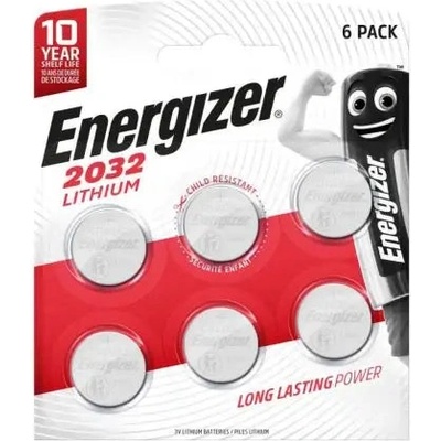 Energizer Комплект батерии Energizer (CR2032) Button Lithium (6 батерии / блистер ) 3V (ENERG-BL-CR2032-6PK)