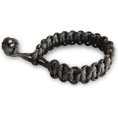 WARAGOD Паракорд гривна с регулируема закопчалка Ilmë, камуфлажно зелено (WAR0073027)