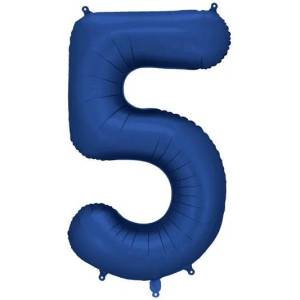 Party Deco Фолиев Балон - Цифра, 86 см, Тъмносин - 5 (fb1s-5-074)