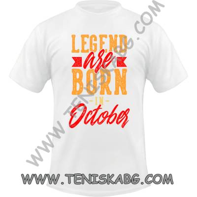 Fruit of the Loom Тениска - Legends are born in October