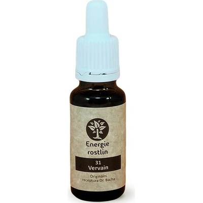 Energie rostlin Bachové esencie 31 Vervain Esencia zamerania sa správne 20 ml
