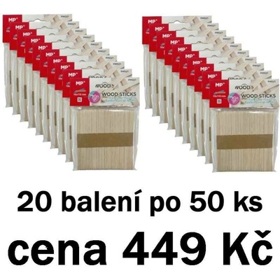 Main Paper Špachtle dřevěné přírodní - dřívka 11x1cm (20x50ks)