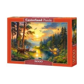 Castorland 3000 Piece Sunset over Forest River Puzzle