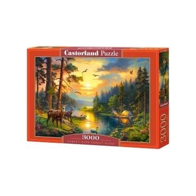 Castorland 3000 Piece Sunset over Forest River Puzzle