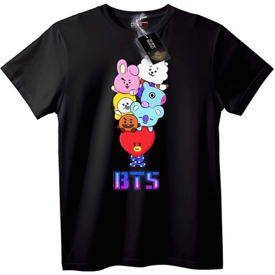 NOONEBRAND Тениска BTS BT21 карикатурни герои - XS, White