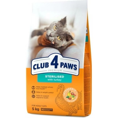 CLUB 4 PAWS Premium STERILISED s morčacím mäsom 5 kg