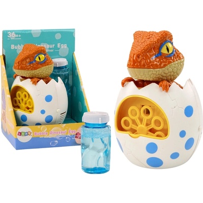 Stroj na bubliny Dino v vejci s náplní