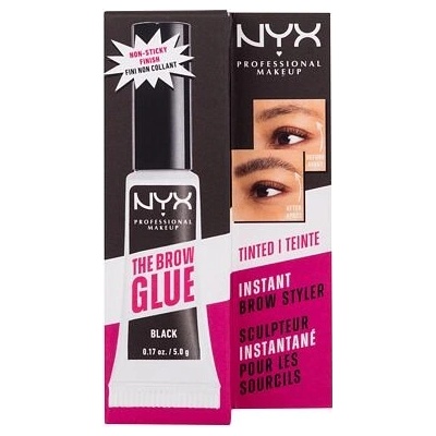 NYX Professional Makeup The Brow Glue Instant Brow Styler tónovací gel na obočí s extrémní fixací 05 Black 5 g – Zboží Mobilmania