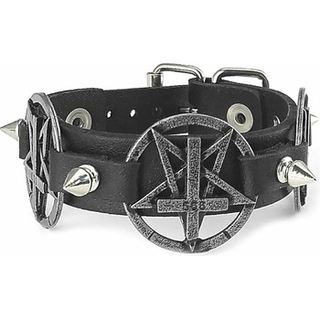 Image 1 of Leather & steel fashion гривна Triple Pentagram Cross - LSF1 70