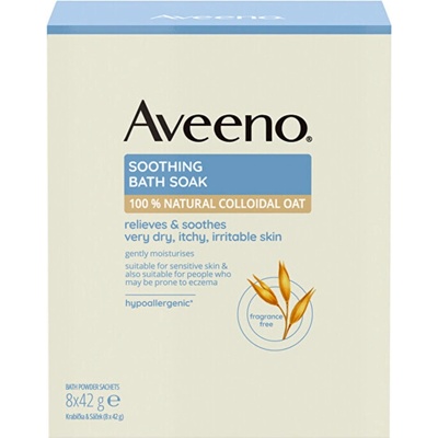 Aveeno Soothing Bath Soak 8 x 42 g Zklidňující ovesná koupel 42 g