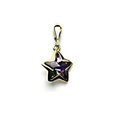 Čištín Zlatý přívěsek žluté i bílé zlato Swarovski krystal vitrail light P 1325 22