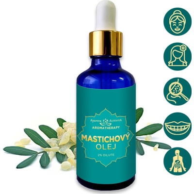 Altevita Masticha olej 2% dilute (ředěný ve slunečnicovém oleji) přírodní olej lisovaný za studena 50 ml