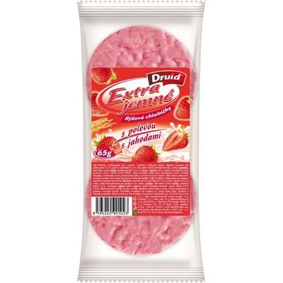 Druid Extra Jemné Rýžové chlebíčky s polevou s jahodami 65 g – Zbozi.Blesk.cz
