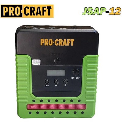 PRO-CRAFT Стартерно зарядно устройство 2в1 с мини компресор, тип Power Bank, 12V, 4x3Ah, PROCRAFT JSAP-12, 300A стартов ток, 12000 mAh (06753)