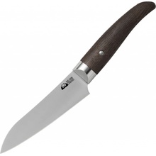 FOX/DUE CIGNI COQUUS UTILITY KNIFE STAINLESS STEEL 4116,SMOKED OAK NATURAL WOOD HANDLE 2C 2 14 cm