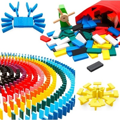 iMex Toys Dřevěné barevné domino kostky 1000 ks