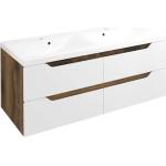 SAPHO Wave - Двоен шкаф за мивка 120x50x48 см, 4 чекмеджета, бяло/дъб Колингууд WA120-3019 (WA120-3019)