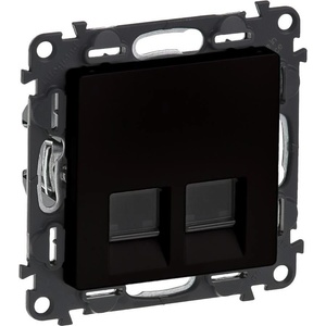 Legrand Розетка 2xRJ45 cat. 6 UTP цвят черен Valena Life - 756343 (756343)