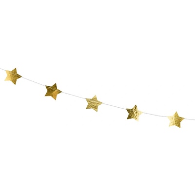 PartyDeco Girlanda hvězdy zlaté – Sleviste.cz