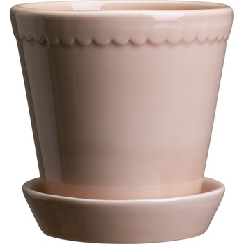 Bergs Potter Саксия Helena с поставка гланцирана 12 см розова (HCQ12S)