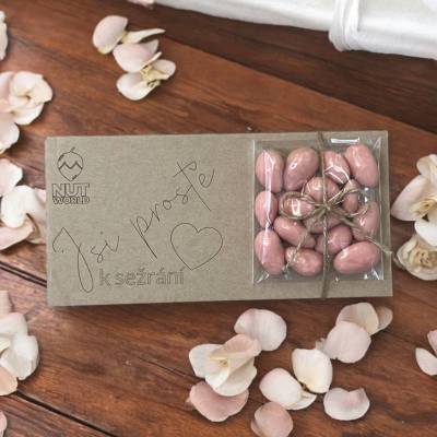 Nutworld Dárková ořechová kazetka Mandle v jahodovém jogurtu Jsi prostě k sežrání 50 g