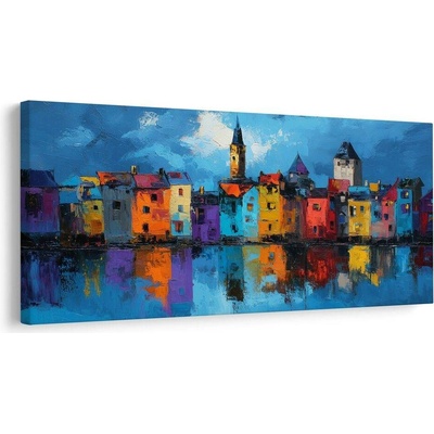 Obraz kouzlo večerního města - 80x40