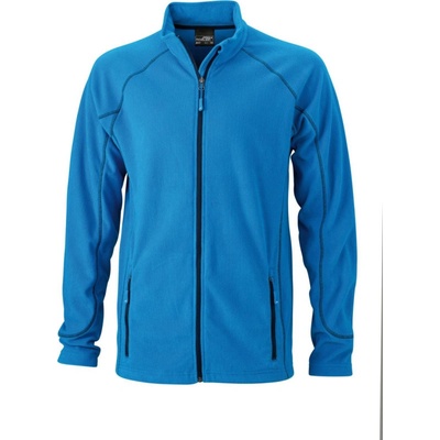 James & Nicholson mikina JN 597 na zip COT-02059760901 Aqua/navy