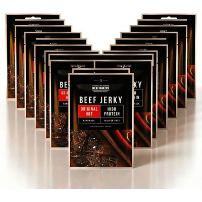 Meat Marker Jerky Hot Beef 15 x 25 g