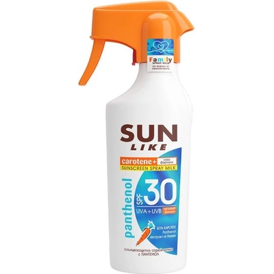 Sun Like Panthenol Слънцезащитно спрей мляко за деца и възрастни, SPF30, 250 ml