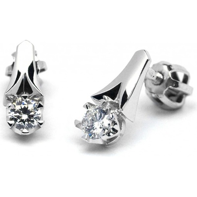 Klenoty Budín ručně vyrobené z bílého zlata s diamanty J-28912-17 na šroubek