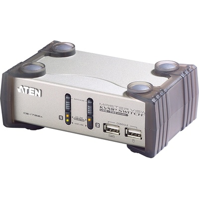 ATEN KVMP превключвател, ATEN CS1732A, 14 порта, USB, VGA, Audio, RJ-11, Черен/Сребрист (ATEN-CS1732AC-AT)