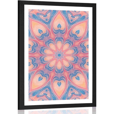 Plakát s paspartou hypnotická Mandala - 40x60 black