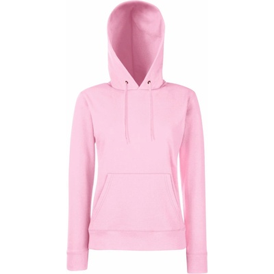Fruit of the Loom Classic Lady-Fit Hooded Sweat COT-16203804000 růžová světlá