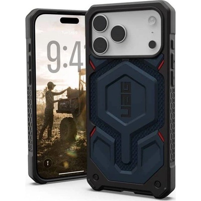 Urban Armor Gear Magsafe Противоударен Калъф за iPhone 17 Pro Max, UAG Monarch Pro Kevlar Case Mallard, Син (114514113955)