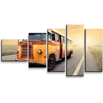 Sablio Obraz - 5-dílný Autobus veterán - 100x60 cm