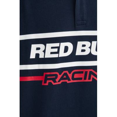 Red Bull Racing x Pepe Jeans Памучна тениска с яка Red Bull Racing x Pepe Jeans MOTO PANEL POLO в тъмносиньо с принт RM540017 (RM540017)