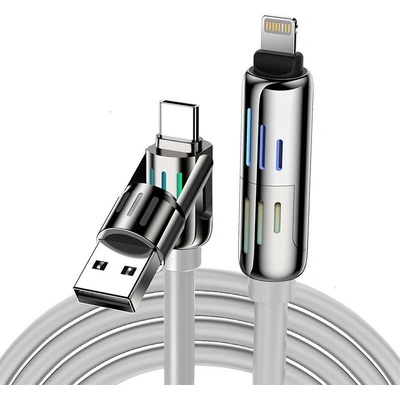 Blitzwolf BW-HDC6 USB-C/USB-A do USB-C/Lightning, 1,2m, šedý