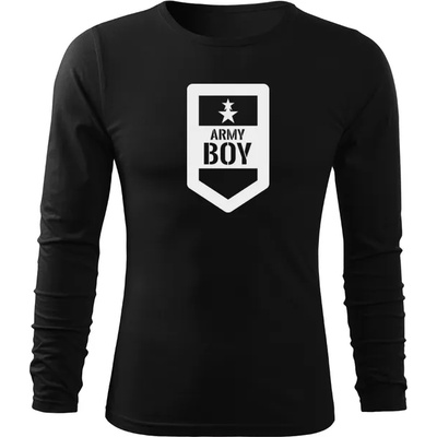 DRAGOWA FIT-T Тениска с дълъг ръкав Army Boy, черна, 160 г/м2 (4551)