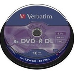 Verbatim DVD+R(опаковка от 10) Двуслоен/8x/8.5GB/шпиндел (43666)