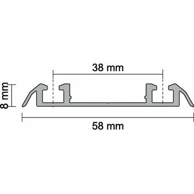 Aluprofil Kolejnice spodní šířka 75 mm bronz 2,35 m