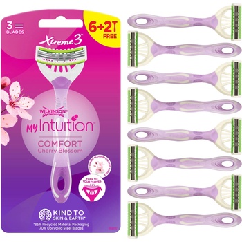 Wilkinson Sword Xtreme3 Комплект дамски самобръсначки My Intuition Comfort, 6 + 2 броя