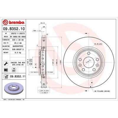 Brzdový kotúč BREMBO 09.B352.11