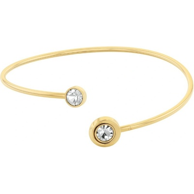 Calvin Klein Moderní pevný otevřený náramek s krystaly Twisted Bezel Solitaire 35000774
