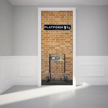 Ambiance Adhezívna samolepka na dvere Harry Potter Platform, 83 x 204 cm