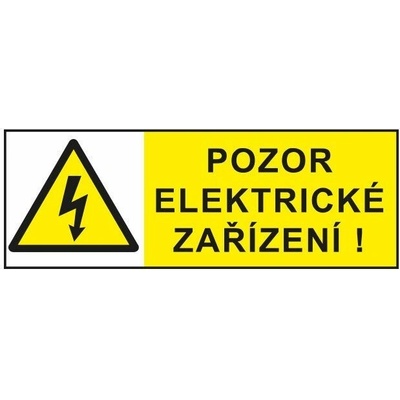 Značka výstrahy - Pozor elektrické zařízení ! Fólie 9 x 3,2 cm, aršík 18 ks