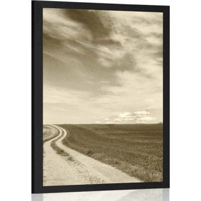Plakát čarokrásná krajina v sépiovém provedení - 20x30 black