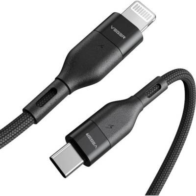 Veger CL01 3A USB Type-C - Apple Lightning 120cm černý