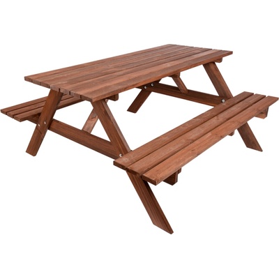 Rojaplast Záhradný set Piknik 180 cm drevený morený